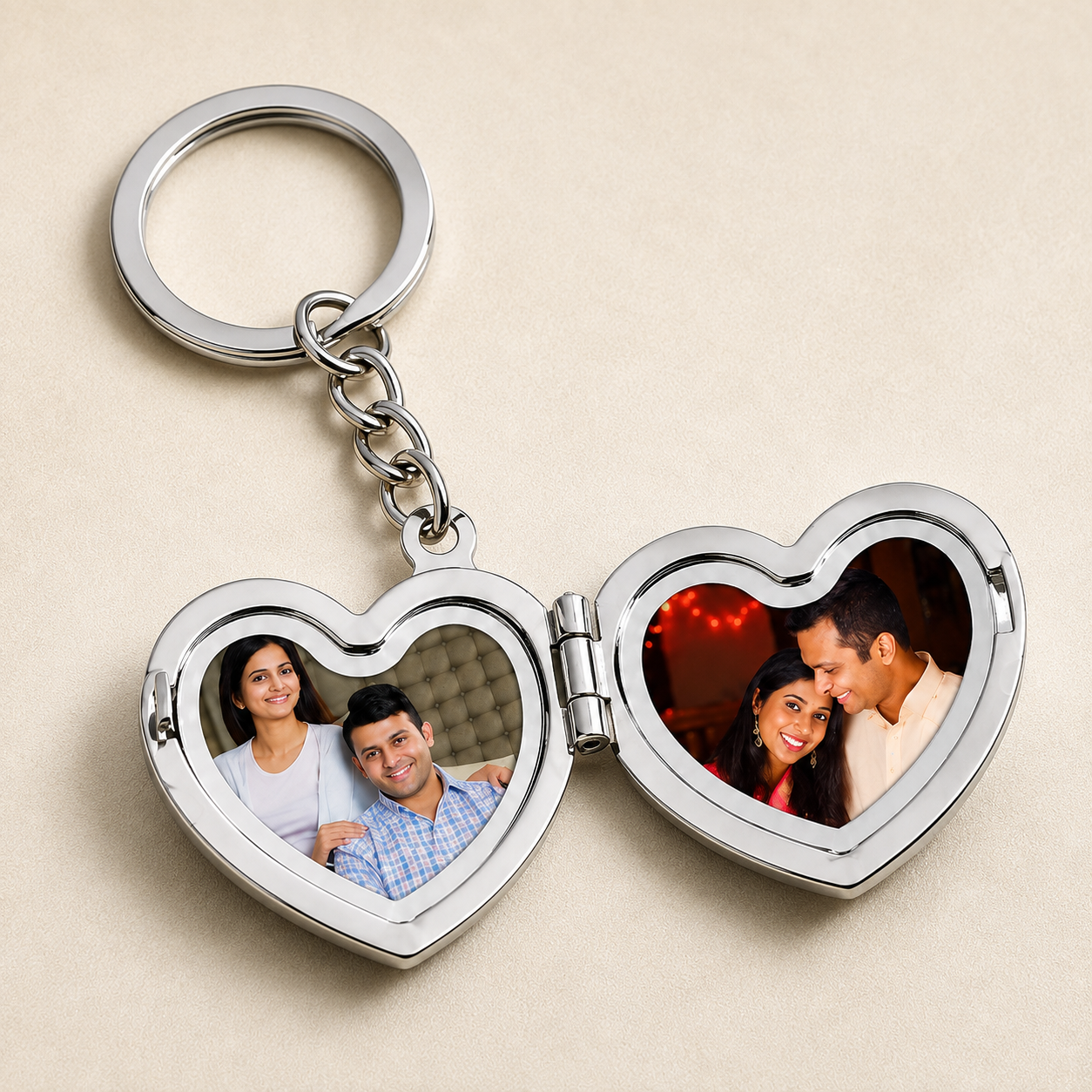 Couple Heart Keychain